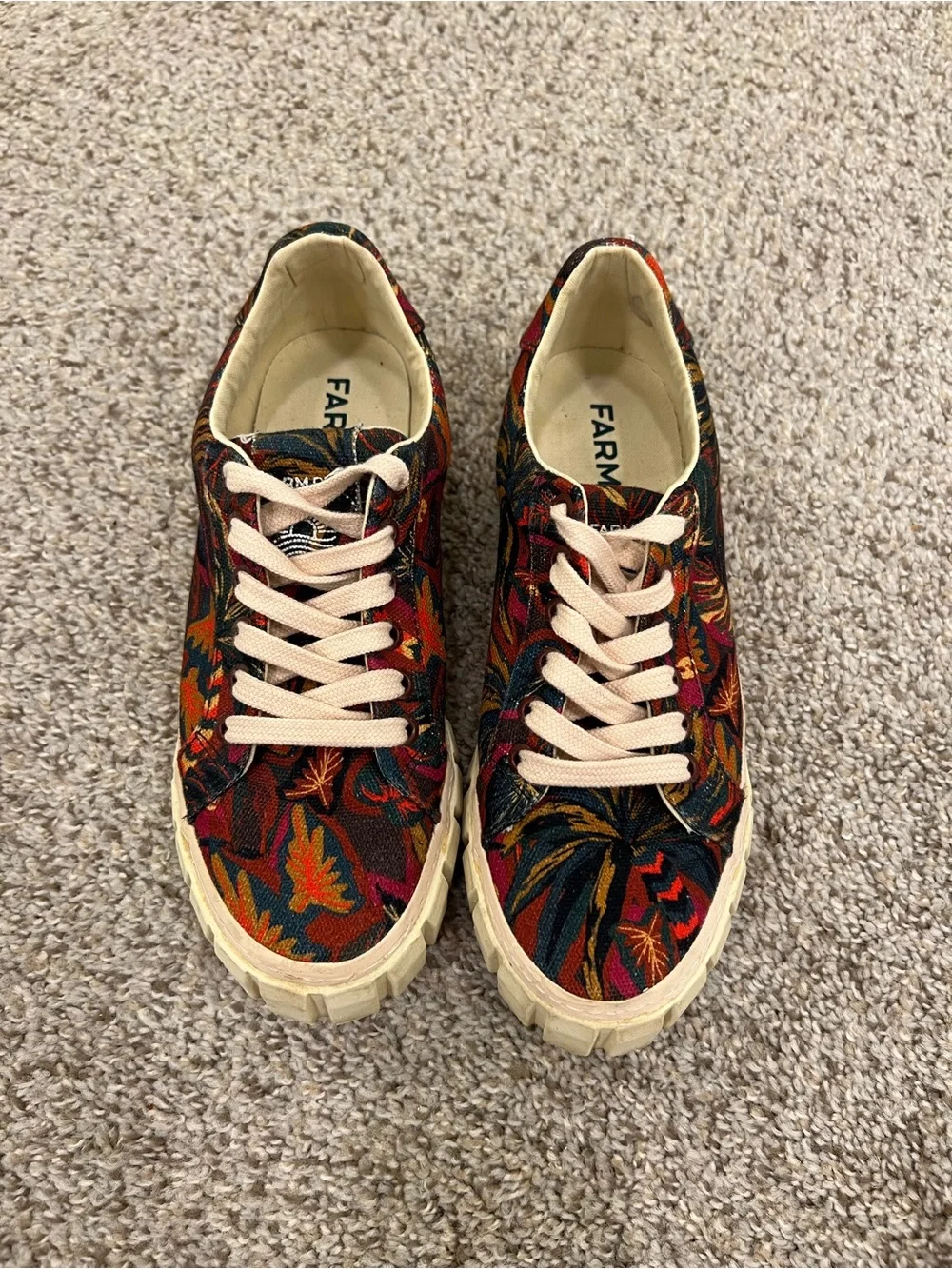 FARM Rio Women's Botanical Print Canvas Platform Sneaker - Size 7.5